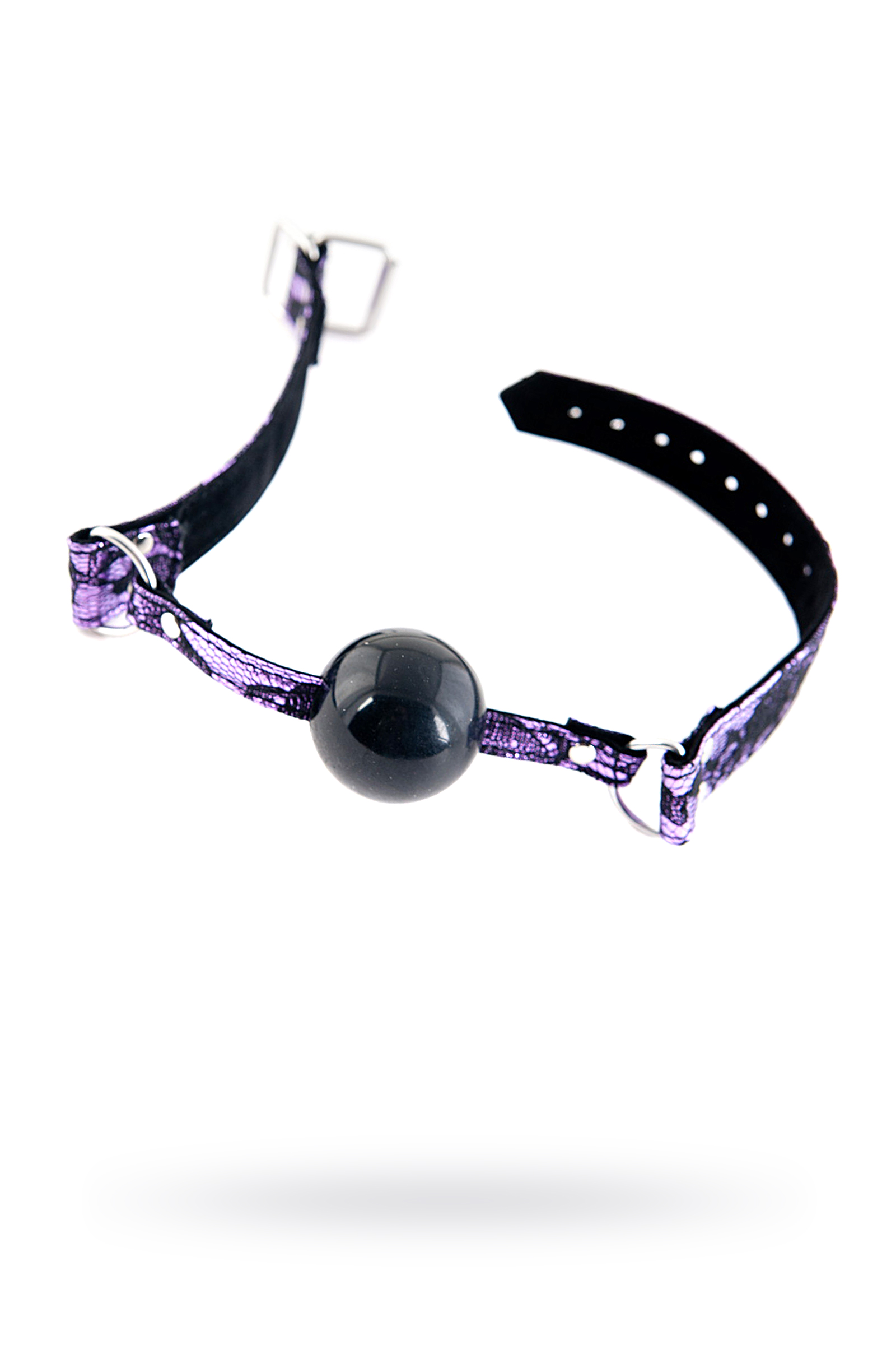 Кляп с кружевным ремешком, TOYFA Marcus, пурпурный, 62 см