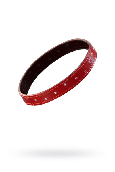 Ошейник декорированный стразами, Красный