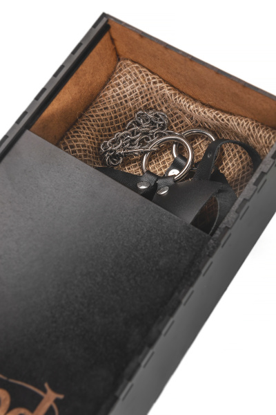 Портупея-чёкер-ошейник Pecado BDSM, с поводком и карабином в виде кольца, чёрная