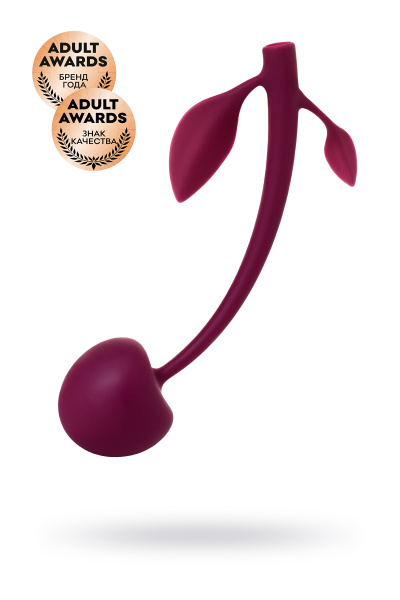 Вагинальный шарик  JOS CHERRY, силикон, бордовый, 14,5 см