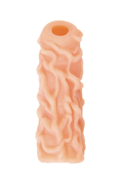 Насадка KOKOS реалистичная с дополнительной стимуляцией, TPE, телесная, 12 см