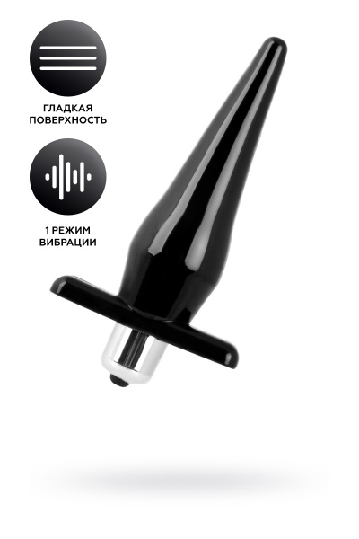 Анальная втулка BLACK & RED BY TOYFA с вибрацией, влагостойкая, TPE, черная, 12,7 см, Ø 3 см