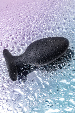 Анальная втулка Lovense Hush 2 (L), силикон, черная, 12,1 см