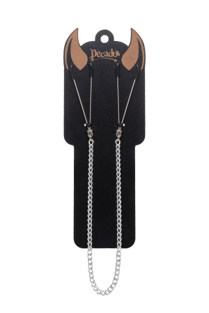 Зажимы на соски «вилки» на цепочке Pecado BDSM, 