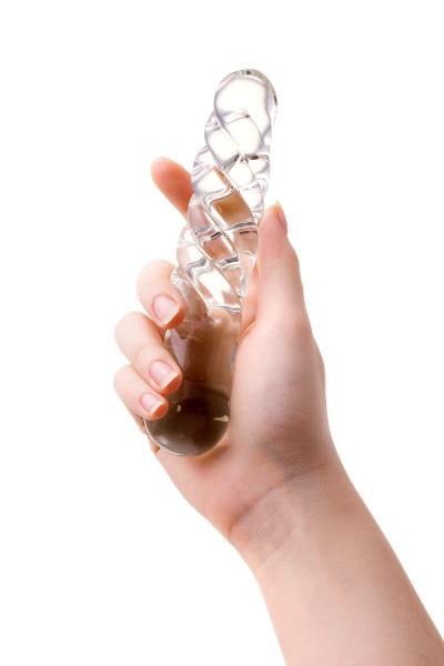 Двусторонний фаллоимитатор Sexus Glass, стекло,  прозрачный, 16 см