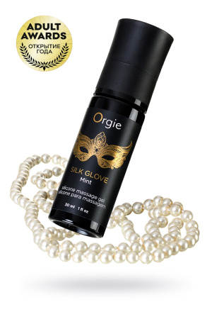 Комплект для эротического массажа  Orgie Pear Lust Massage (силиконовый массажный гель + жемчужное ожерелье), 30 мл