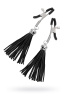 Зажимы на соски «прищепки» с кисточками из шелка Pecado BDSM ,Черные