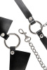 Портупея-чёкер-ошейник Pecado BDSM, с поводком и карабином в виде кольца, чёрная